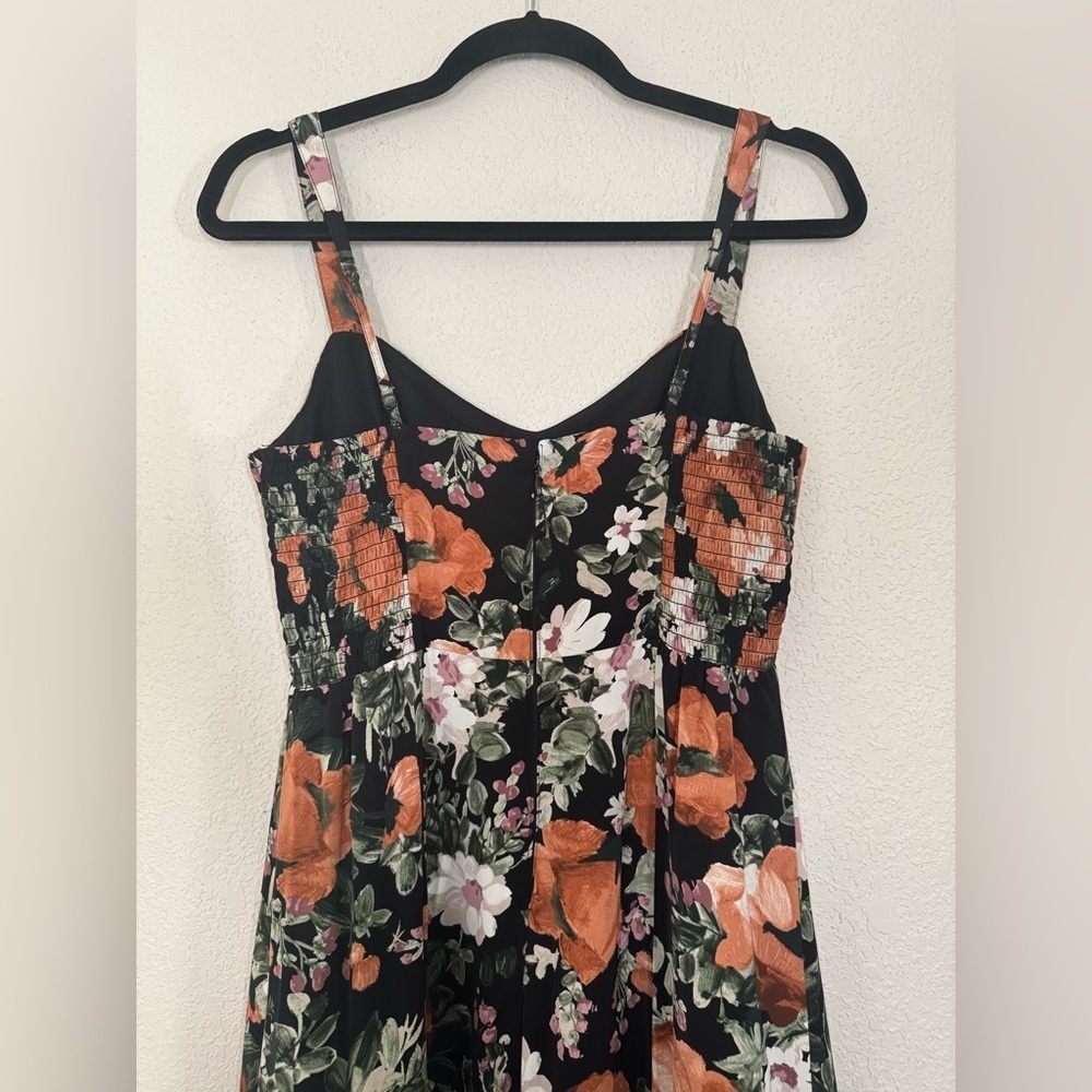 Abercrombie & Fitch Floral Tiered Ruffle Maxi Dress Black Size Small Petite - Picture 6 of 10